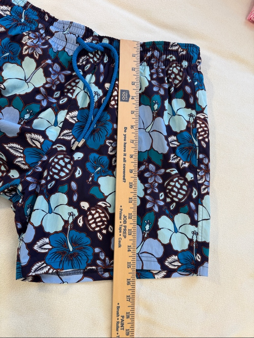 Vilebrequin Moorise Moorea Swim Trunks XL Blue Floral Turtle Print NWT - Picture 16 of 16